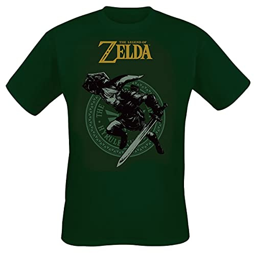 The Legend Of Zelda Link Homme T-Shirt Manches Courtes Vert L 100% Coton Regular/Coupe Standard