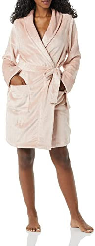 Amazon Essentials Vestaglia in Pile Ai Media Lunghezza - colori fuori produzione Donna, Rosa Pallido, 4XL Plus