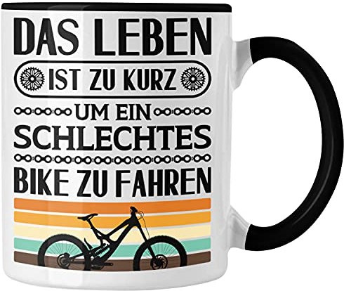 Trendation Fahrrad Radfahrer Geschenk Rennrad Bike Geschenkidee Tasse Fahrradfahrer Kaffeetasse (Schwarz)