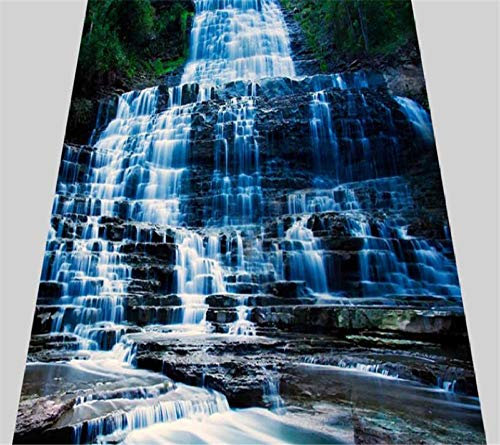 Natur Kleiner Wasserfall Stein 3D Boden Wandbild Tapete Küche Wasserdicht Selbstklebender 3D Bodenbelag PVC Tapete-150 * 105cm