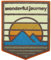 Finally Home Adventure Collection: Wonderful Journey Patch zum Aufbügeln | Wandern Outdoor Patches, Sonne & Berge Bügelflicken, Flicken, Aufnäher Wanderer Rucksäcke