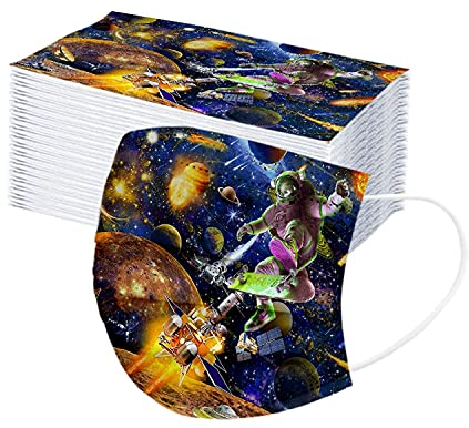 IBAOBAO 50 Stück Kinder Einweg Mundschutz Multifunktionstuch 3D Druck Mund und Nasenschutz Halstuch Maske Schmetterling Motiv 3-lagig Einmal MNS Tücher Bandana Schals