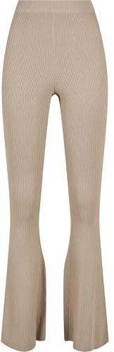 Urban Classics Damen Ladies Rib Knit Bootcut Leggings, lighttaupe, XXL