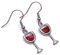 Red Wine Glass Charm Earrings, Cute Enamel Charms on Nickel Free Silver Hooks : 37mm long, Drinks Lover Jewellery, Wine Gift for Women