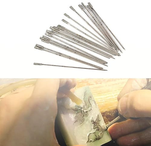 20pcs Foret diamant 1mm Petits forets lapidaires Forets lapidaires multifonctions pour pierres d'agate Trou lapidaire pratique revêtu de diamant pour le forage