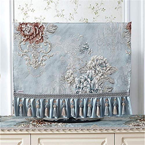 TV Cover 32-75 Inch Outdoor 3D Chic Dust-proof Protect Television Table Runner Cloth Placemat Dust Covers Tv Cover 821 (Color : Blue, Specification : 75 Inch (168x98))