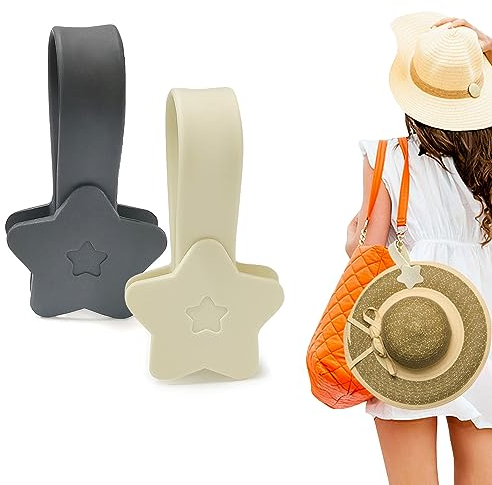 gudong Reisetasche Hut Clip Handtasche Rucksack Starker magnetischer Hut Clip Damen Schal Clip Rucksack Handschuh Clip 2 Stück (Beige und Schwarz)