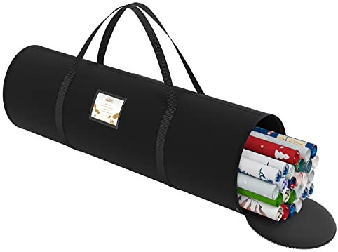 Mrrihand 600D Heavy Duty Geschenkpapier Aufbewahrung reißfest, 79x22φ cm Geschenkpapier Organizer mit 2 Tragegriffen, Geschenkpapierbeutel für Weihnachtsschleifen, Bänder, Geschenkpapier, Dekorationen