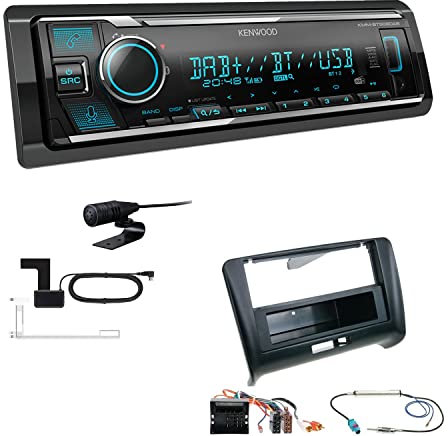 Kenwood KMM-BT508DAB 1-DIN Digital Media Receiver Autoradio DAB+ Bluetooth Amazon Alexa Einbauset kompatibel mit Audi TT 2006-2014 schwarz kein Bose