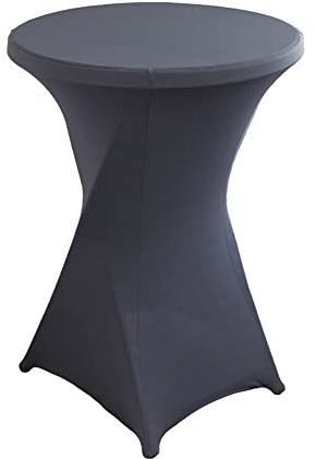 iEventStar Stretch Stehtisch Hussen Spandex Stehtischhussen Bartische Hochzeit Erstärkung im Fußbereich Rund Tischdecke für Bistrotisch Cocktail-Party (Dunkelgrau, 1er Set - Ø 80-85 cm)