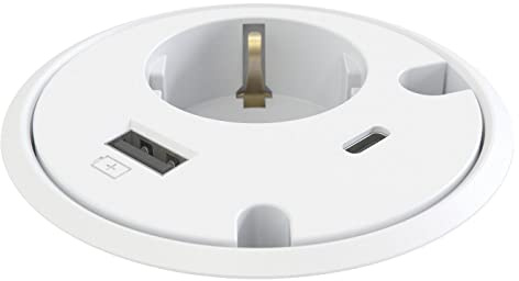 Kondator Powerdot 9358001601 USB- und 1 USB-C-Feed Through Weiß, 9358001601
