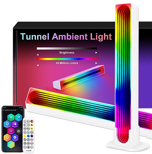 SNADER LED Lightbar, 3D Spiegel TV Ambient Lampe, Gaming Lampe funktioniert RGB Ambient Smart Sync mit Musik und APP Control Steuerung für Gaming, Deko, PC, TV, Raumdekoration