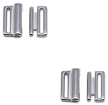 Bikiniverschluss silbrig 2 Paar Bikini Clasp Metall Schnalle für Unterwäsche (Straight cylinder)