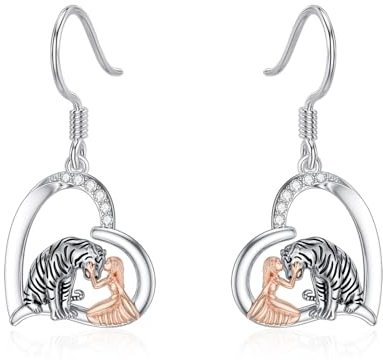 Tiger Ohrringe für Frauen 925er Sterlingsilber Tiger Mädchen Schmuck Geschenke Tiger Ohrringe für Frauen und Mädchen Hypoallergen