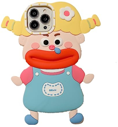 SGVAHY Case for iPhone 15 Pro Max Case Funny Phone Case Cute iPhone 15 Pro Max Case Kawaii Snot Pigtail Girl iPhone Case Creative Soft Rubber Bumper Shockproof Cover Protective Case for Women Girls