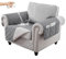 RAPRAP Housse de fauteuil 100 % imperméable avec poches latérales, lavable et antidérapante, pour canapé simple, protection de meubles pour animaux de compagnie, chiens, chats (gris, 1 place)
