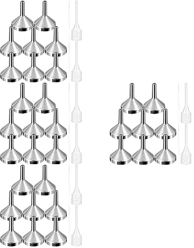 TOPBATHY 4 Set Imbuto in metallo imbuti per riempire il profumo mini strumenti atrezzi piccolo imbuto di metallo mini imbuto per riempire le bottiglie di profumo fungo fiala