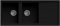 Focus lavello cucina Orlando nero lava 2 vasche con gocciolatoio 116 x 50 cm Made in Italy