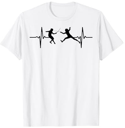 Escrimeur Jeu d'escrime Fencer sportive cardiogramme Escrime T-Shirt