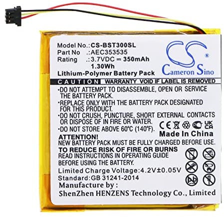 350mAh 1.30Wh Battery Replacement for Beats Solo 2.0, Solo 3.0 Wireless Headset fit Part No. AEC353535