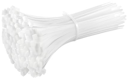 Lot de 100 serre-câbles en plastique de qualité supérieure - Serre-câbles autobloquants - En nylon - Multi-Purpose - Pour la maison, le bureau, le jardin, l'atelier, l'intérieur, l'extérieur (blanc,