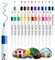 newatty Rotuladores Acrilicos, 24 Colores Rotuladores de Pintura Acrílica Rotulador Acrilico Resistentes al Agua 2mm Permanente Marcadores para Piedras Cerámica Madera Cristal Metal Plastico