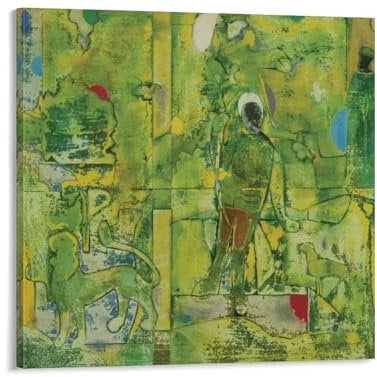 KOOHTAA Romare Bearden Sternbild des Bogenschützen Kunstposter Malerei Leinwand Wandkunst Drucke Poster Foto Bild Malerei Poster Raumdekor 40 x 40 cm
