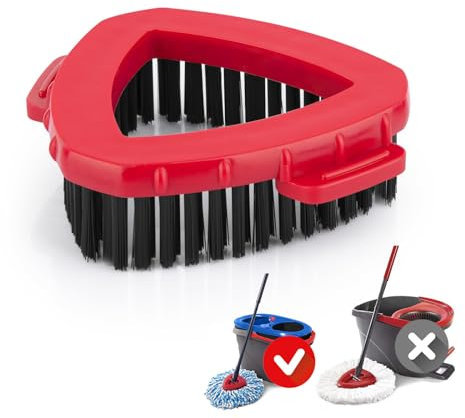 Spin Mop Head Replacement Scrub Brush Compatible with Vileda RinseClean 2 Tank System, O Ceda Shower Floor Scrubber, Hard Bristle Cleaning Brush for Garage Kitchen, Not Fit EasyWring 1 Tank