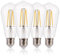 FLSNT Glühbirne E27 Ersetzt 40W, 4W ST58 LED Filament Leuchtmittel E27, 2700K Warmweiss, Nicht Dimmbar, Klar Glas, 4 Stück