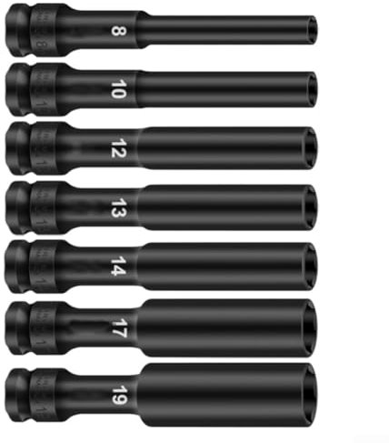 1/2-Zoll-Steckschlüssel-Set, 8 mm, 19 mm Kopfdurchmesser, erweiterte Reichweite, dünnwandiges Design (8 + 13)