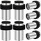 Door Stopper, Cylindrical Door Stop Floor Wall Mounted Door Stoppers for Skirtings, Stainless Steel Heavy Duty Door Stops Silver Modern Tall Doorstop with Sound Dampening Rubber Tip & Ring,64mm 8 Pack