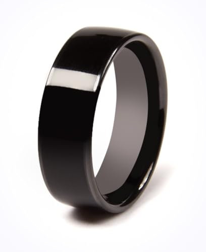 CNICK Smart Payment Ring - Kontaktloser NFC-Zahlungsring mit Tokenisierung, modisches Design, VISA und MasterCard kompatibel, Tesla Schlüsselanhänger für Modell 3/Y/X/S/CT (Schwarz, 8)