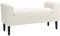 HOMCOM Banc Coffre Rangement capitonné Banquette avec accoudoirs, Banc de Rangement pour la Chambre à Coucher, entrée, Salon, Charge 130 Kg 116 x 44 x 58 cm Beige