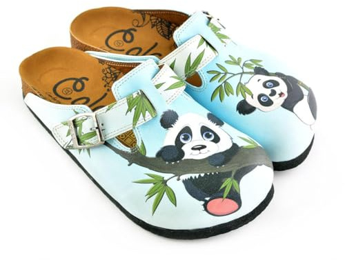 GOBY Clogs Hausschuhe Damen | Handgefertigte Premium Clogs mit Buntem Print – Bequeme & leichte Pantoletten Damen aus hochwertigem Imitationsleder mit Eva-Sohle [ Test SEHR GUT, Note 1.1 *]