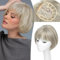 Flyroseing Ivory Blonde Hair Toppers for Thinning Hair Women Real Hair, Synthetic Straight Hair Topper Short Bob Hair Toppers with Bangs Side Part Hair Toppers for Women