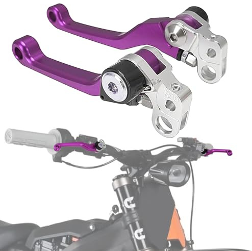 Runfarr Motorrad Bremshebel, für Sur Ron Light Bee S/X X160/X260 - Lila | 1 Paar Faltbare Bremshebel Verstellbare Hebelgriffe aus CNC-Aluminium