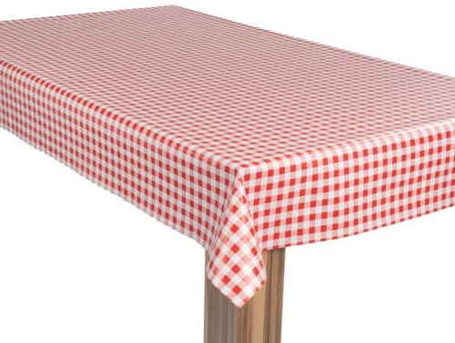 laro Wachstuch-Tischdecke Wachstischdecke Gartentischdecke Karo Kariert Rot Weiß, Muster:Karo Kariert Rot Weiß, Größe:110x160