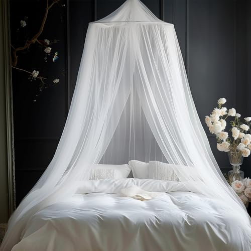 Axinyijia Moustiquaire de Lit, Grand Moustiquaire Ciels pour Lit 1 2 Place, Ciel de Lit Bébé, Lit Baldaquin Voyage pour Intérieur Extérieur