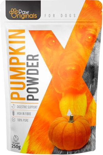 Pumpkin X by Paw Originals – 100% Pure Pumpkin Powder for Dogs 250g | Natural Digestive Supplement & High Fibre Topper | Firm Stools, Gut Health, Anal Gland Support, Make into Puree