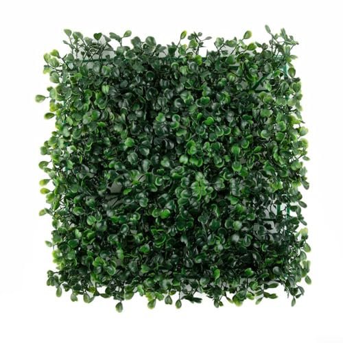 Tappetino in erba sintetica pannelli verdi 2525 cm decorazione da parete per interni ed esterni, schermo privacy resistente all'acqua, materiale HDPE, prato artificiale per recinzione, giardino, patio
