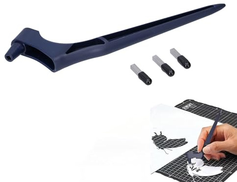 Culnflun Craft Cutting Tools Pen, Rotary Craft 360 Degree Rotating Blade with 3 Cutter Heads, Stainless Steel Carving Cutter Set Kit for Paper Crafts Model Making Woodworking