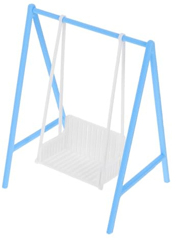 Miniatur Schaukelmodell 1: 12 aus Kunststoff für Puppenhäuser Blau | Selbstgemacht Feengarten Deko, Sammlung für Kinder und Miniatur Enthusiasten, Realistischer Look