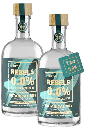 REBELS 0.0% alkoholfreie Gin Alternative | Bundle | Doppelt destilliert für intensives Aroma | Preisgekrönter Geschmack | Vegan, zuckerfrei & alkoholfrei | 1.000 ml