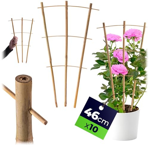 KADAX Rankgitter aus Bambus, 46 x 27 cm, 10er Set, Rankhilfe für Pflanzen, Pflanzengitter, Kletterhilfe & Pflanzstütze für Zimmerpflanzen & Kletterpflanzen