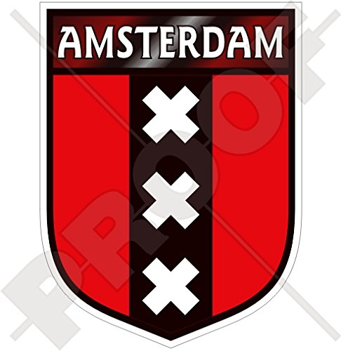 AMSTERDAM Schild Niederlande Holland Niederländisch, Nederland 100mm Auto & Motorrad Aufkleber, Vinyl Sticker