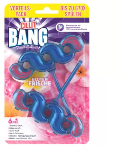 Cillit Bang Blue Wave 6 WC-Duftspüler Blüten Frische 2 Stück