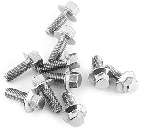 10pcs M6 Acciaio inossidabile SS304 Kit viti, Viti a flangia esagonali Bulloni a testa cilindrica Bulloni di fissaggio(M6*35)