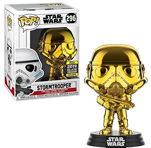 Star Wars Funko – 37653 Chrome Stormtrooper – 2019 Galactic Convention – Vinyl Figur, 9cm (UK Exclusive)