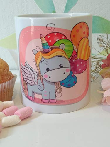 Taza unicornio de ceramica regalo detalle sorpresa desayuno party comunion