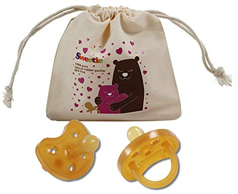 Sweetie Schnuller aus Naturkautschuk, herzförmig, mit symmetrischem Nippel, 1 Stück (12–18 groß)